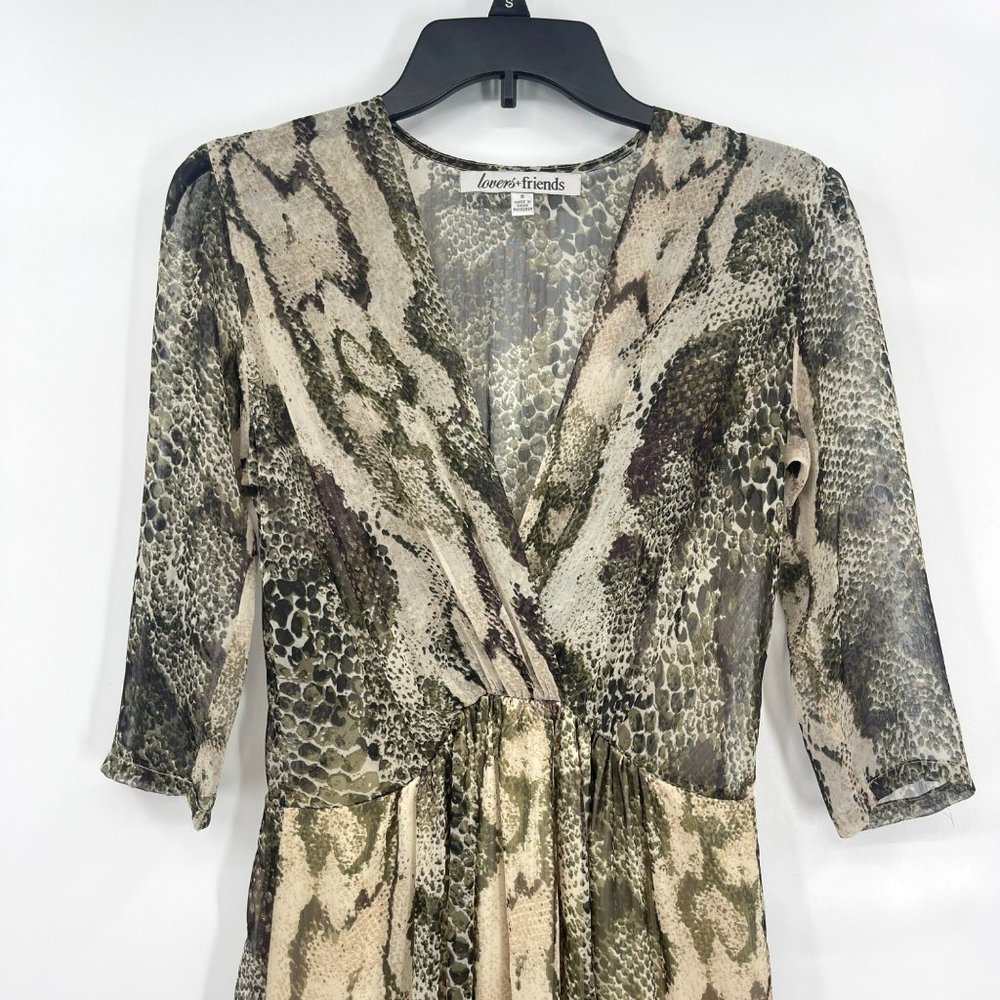 NEW Lovers + Friends Womens Chiffon Snakeskin Maxi Dress - Picture 4 of 8